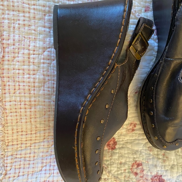 Ladies shoes mule slip on leather uppers SZ 10 - Picture 3 of 9